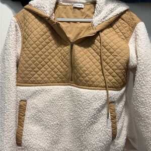 BearPaw Tan and Cream Quilted Jacket
